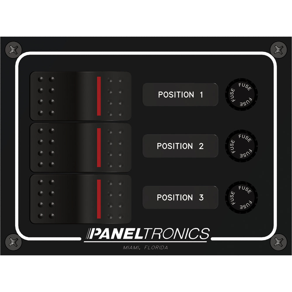 Paneltronics - Waterproof Circuit Breaker Panel - DC Illuminated Rocker Switch, Fuse