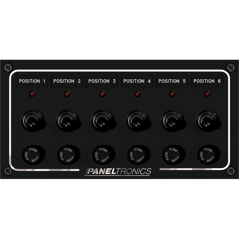 Paneltronics - Waterproof Toggle Switch Panel - Fuse, with LEDs