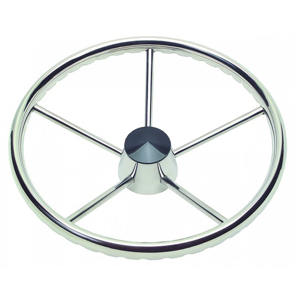 Schmitt Marine - 170 Finger Grip Destroyer - 5-Spoke, Stainless Steel Cap 3/4" Tapered Shaft, with Knob