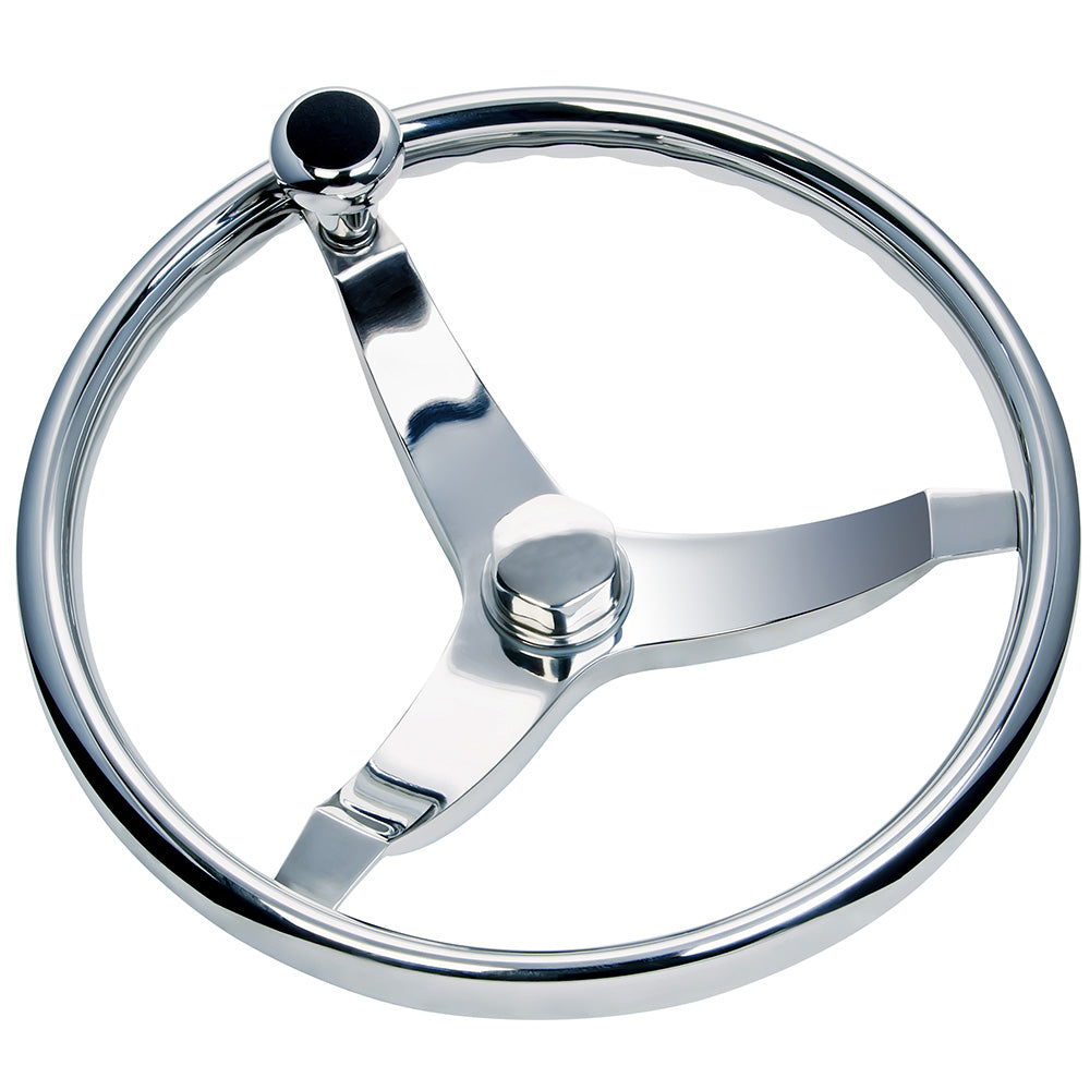 Schmitt Marine - Vision FX Model 714 Wheel - 13.5", with Knob, Finger Grip, 3/4" Tapered Shaft