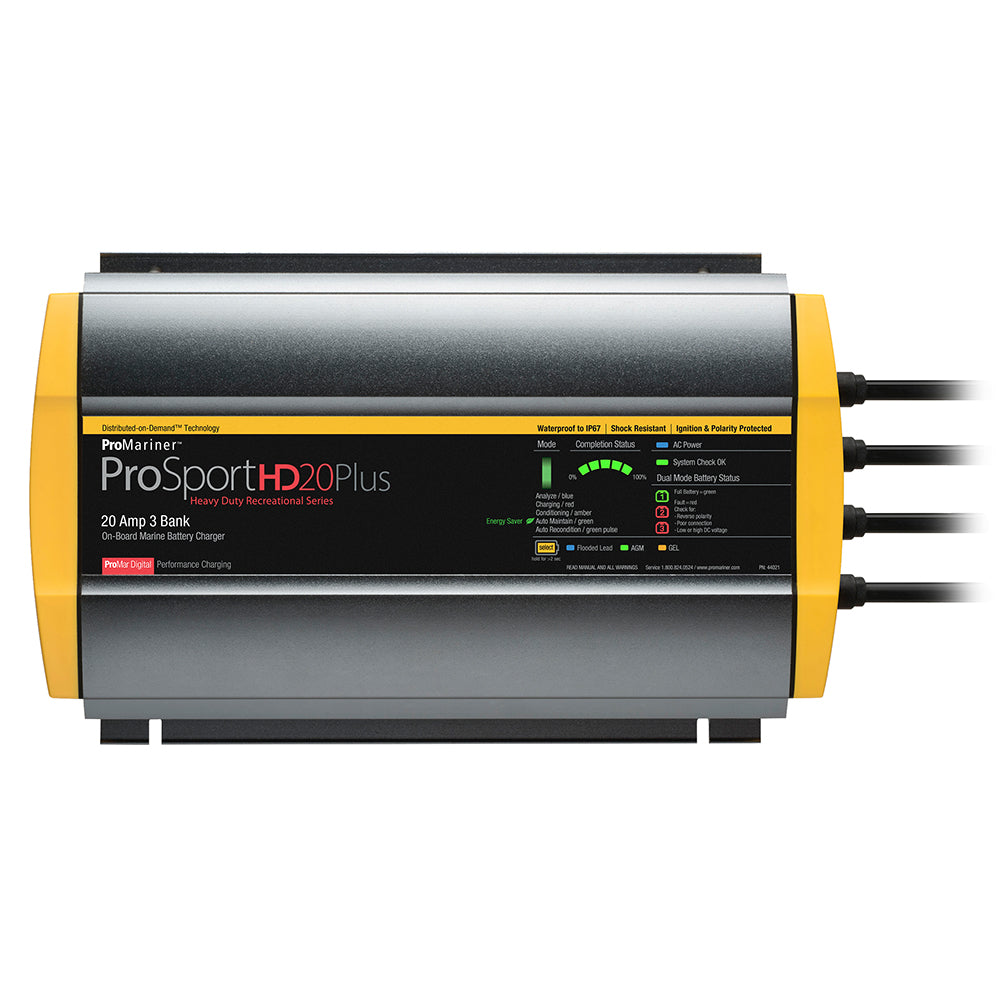 ProMariner - ProSportHD 20 Plus Gen 4 3 Bank Battery Charger - 20 Amp