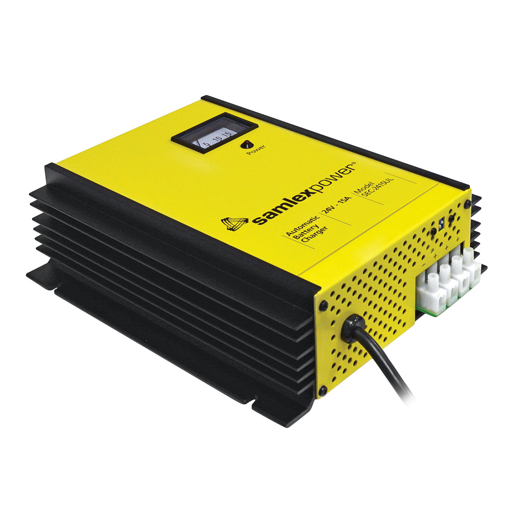 Samlex America - Battery Charger - 3-Bank, 3-Stage, Dip Switch & Lugs