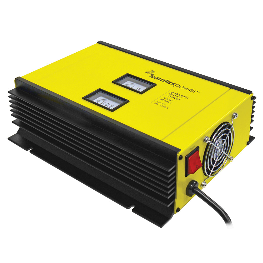 Samlex America - Battery Charger - With Dip Switch & Lugs, Includes Temp Sensor, 2-Bank, 3-Stage