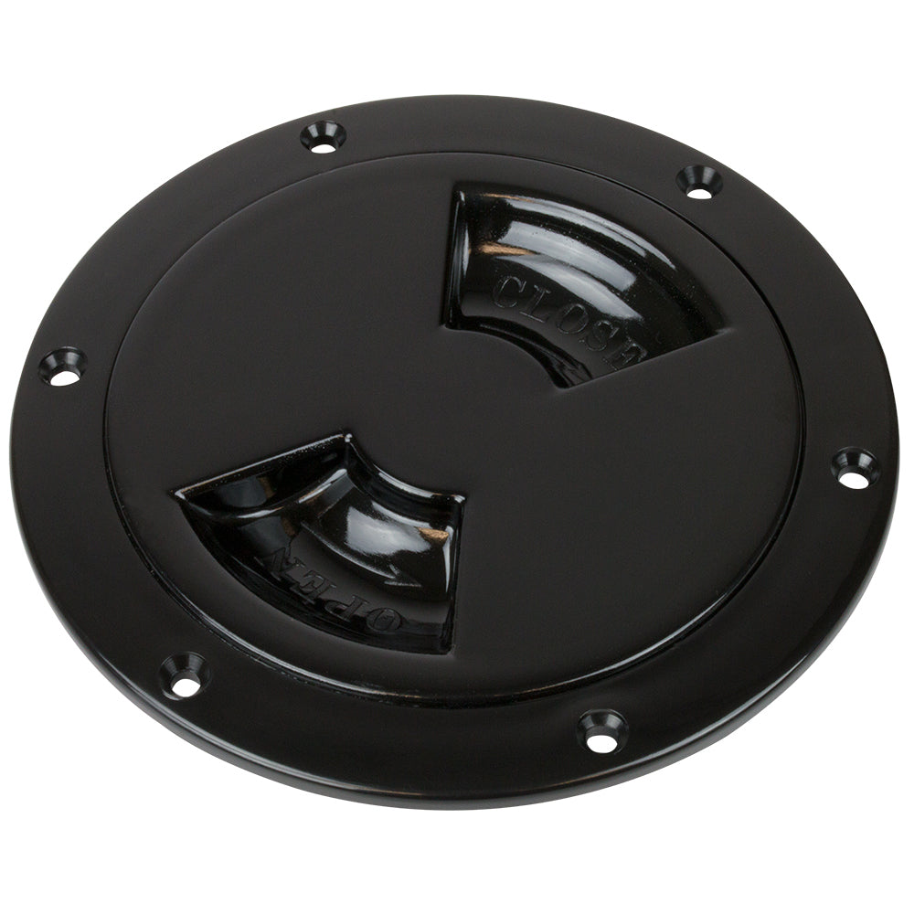 Sea-Dog - Quarter-Turn Smooth Deck Plate - With Internal Collar, Black, 6"