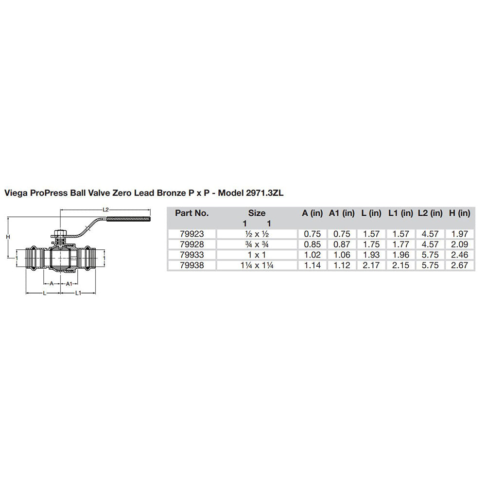 Viega - ProPress Zero Lead Bronze Ball Valve