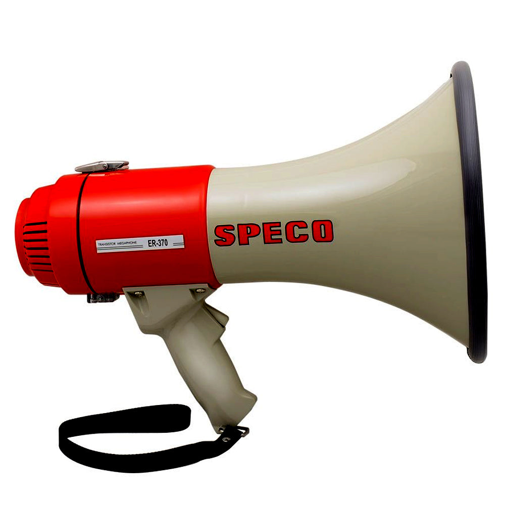 Speco - Deluxe Megaphone - With Siren, Red/Grey, 16W