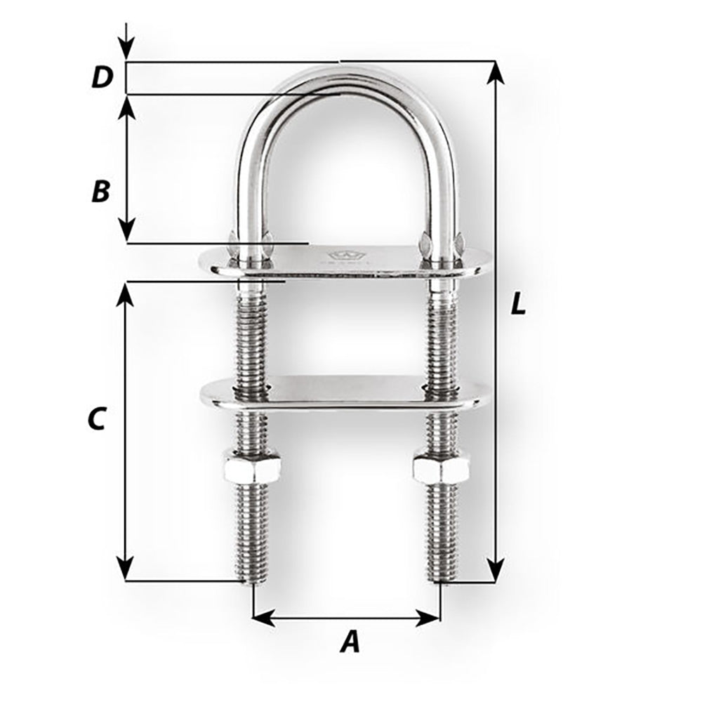 Wichard Mount - U-Bolt Pad Eye