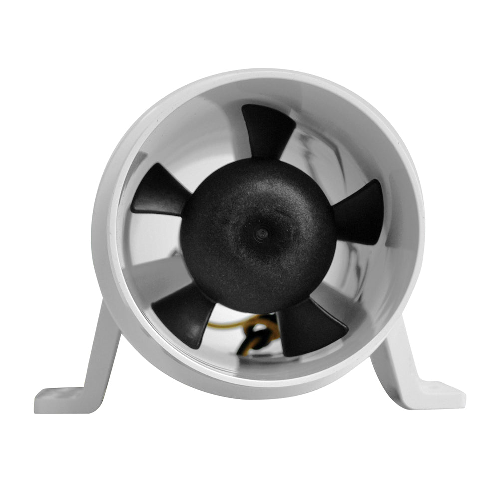 Attwood Marine Turbo 3000 Series Water-Resistant In-Line Bilge Blower, 3 in, 12V, 145 CFM, White Housing