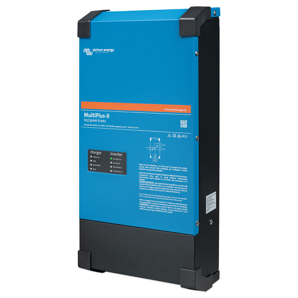 Victron Energy MultiPlus-II Inverter/Charger, 12V, 3000VA, 120A Charger, 120V AC, 50A Transfer Switch
