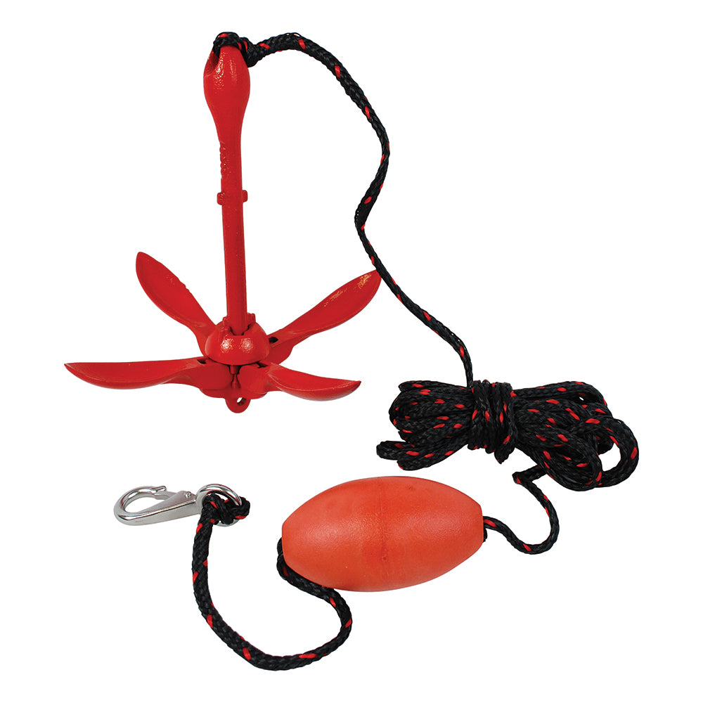 Attwood Marine Grapnel Anchor System, 3.5 lb, 25 ft Rope, Storage Case
