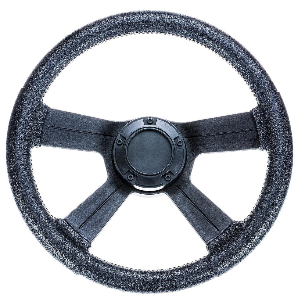 Attwood Marine Soft Grip Steering Wheel, 13 in Diameter, Fits 3/4 in Tapered Shaft, 3-3/8 in Dish