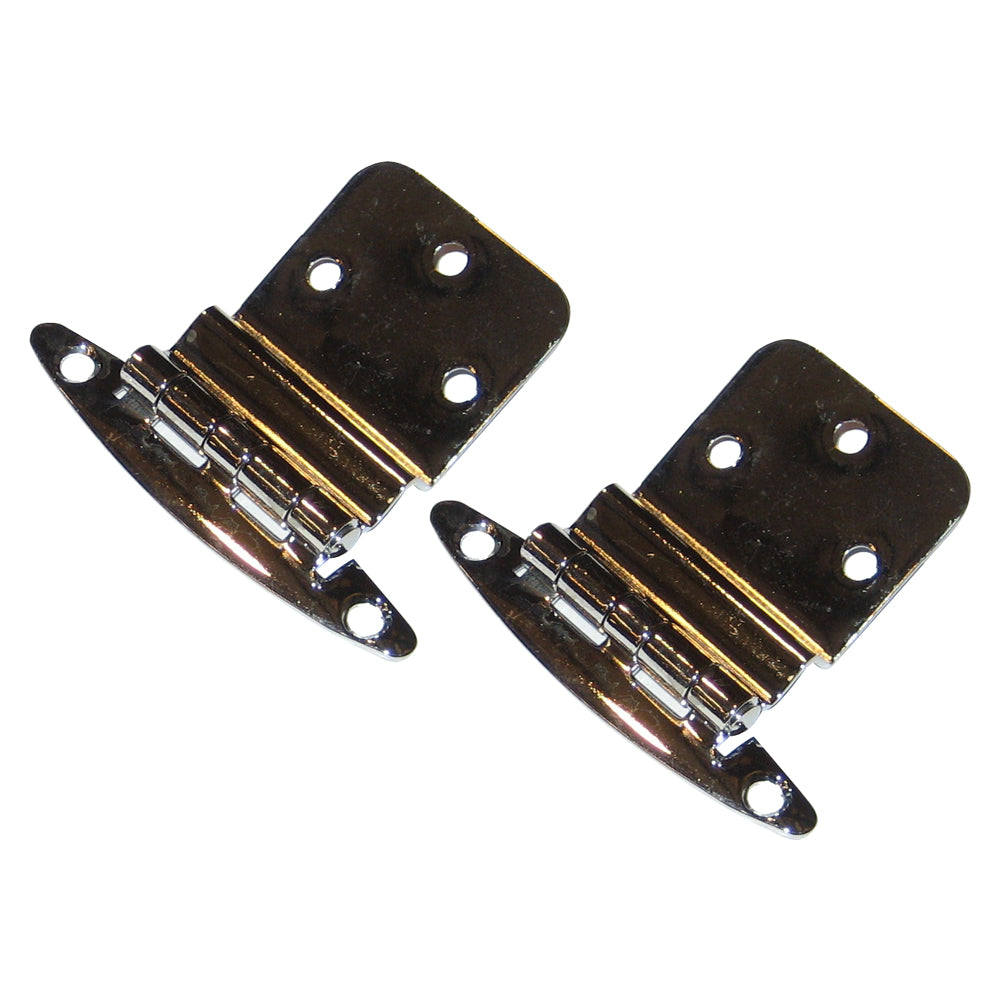Perko Inset Hinges, 3/8 in, Semi-Concealed, Fixed Pin, Chrome-Plated Brass