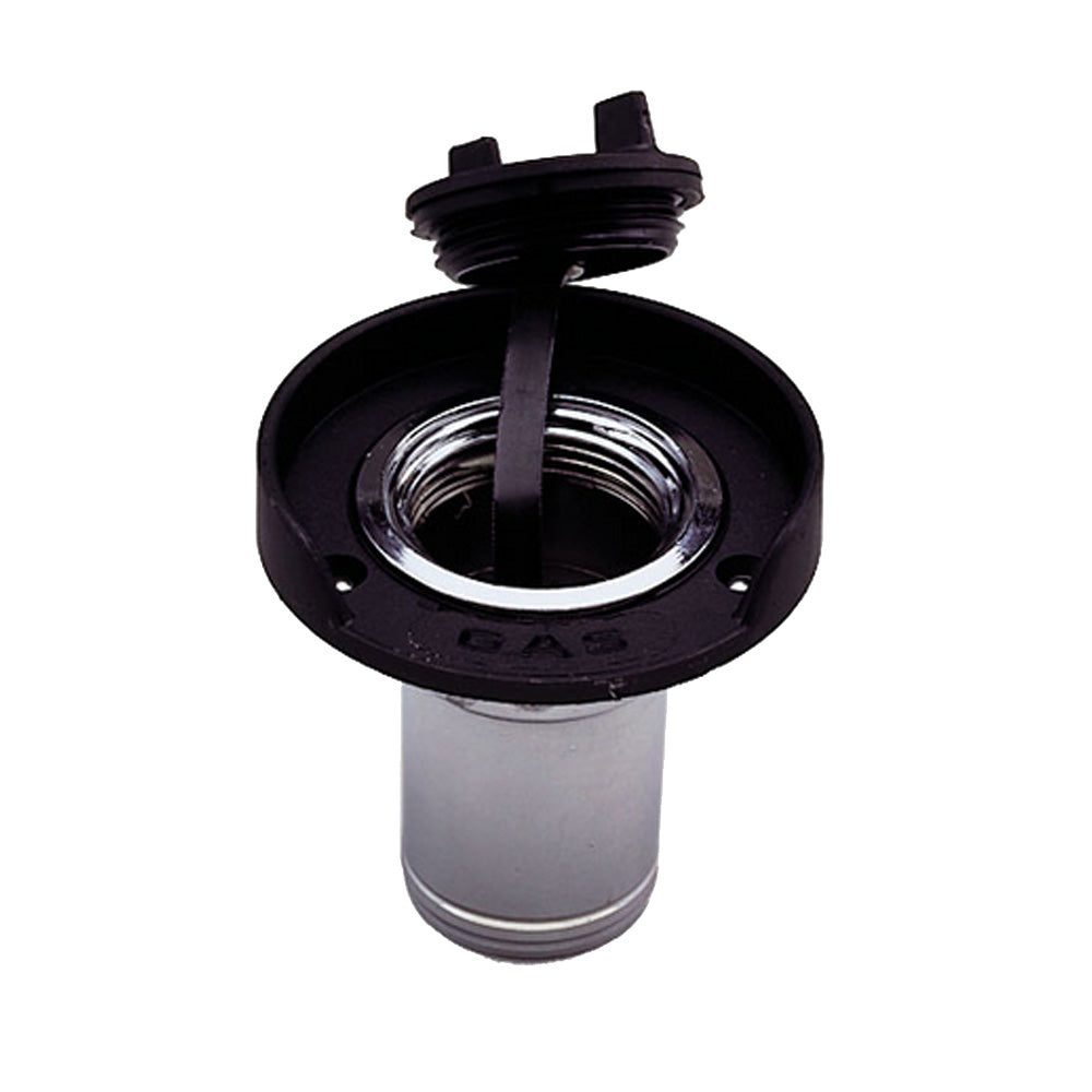 Perko Gas Fill, 1-1/2 in Hose, Chrome-Plated Zinc Alloy, Black Polymer Flange