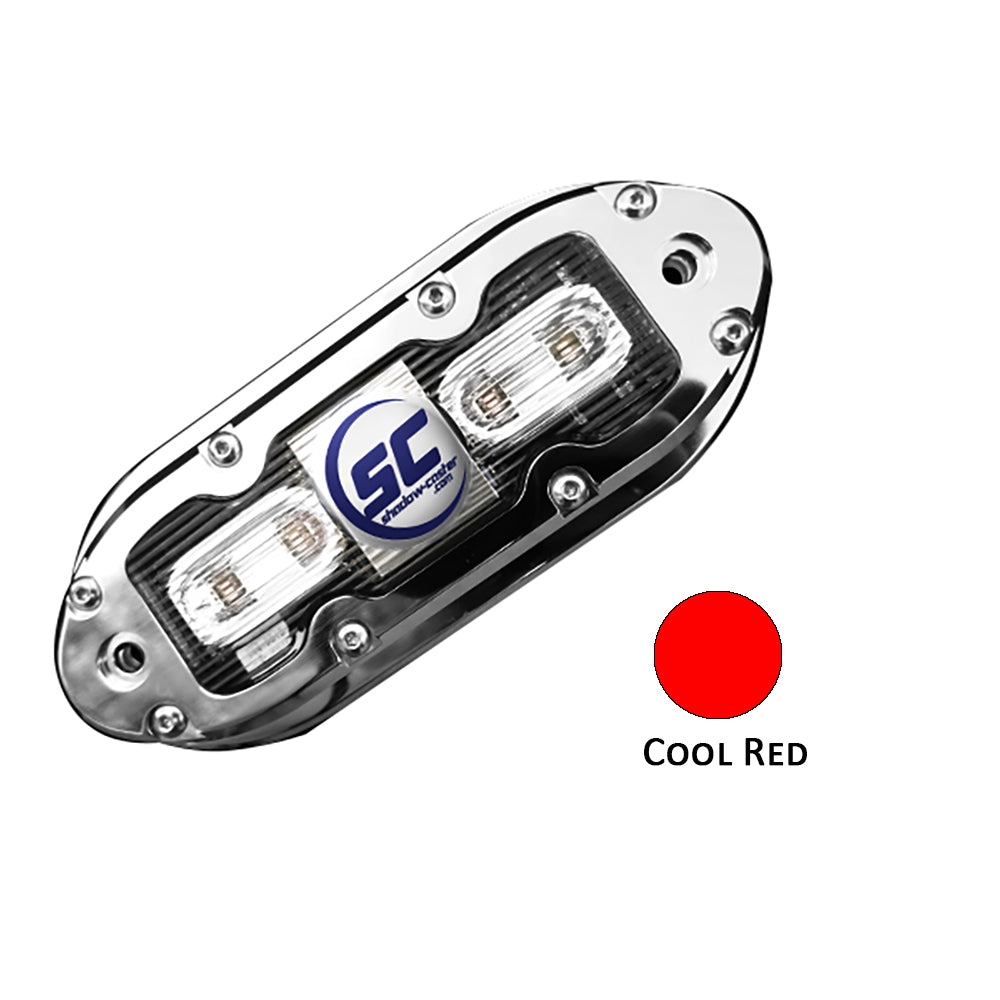 Shadow-Caster LED Lighting - SCM-4 LED Underwater Light - With 20' Cable, 316 SS Housing, Cool Red