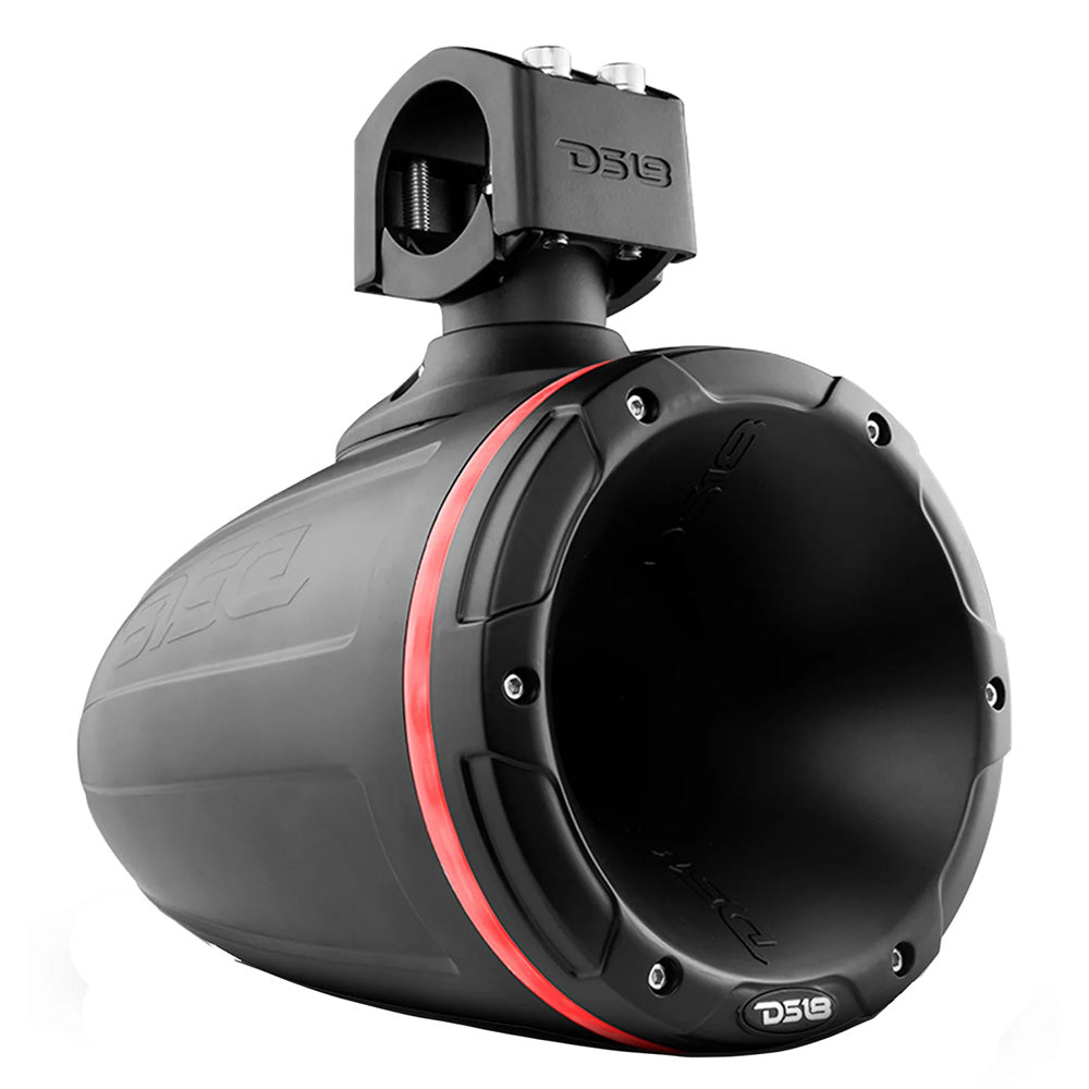 DS18 - HYDRO 1.75" Driver Wakeboard Pod Tower Speaker - With Integrated RGB LED Lights, Black, 900W