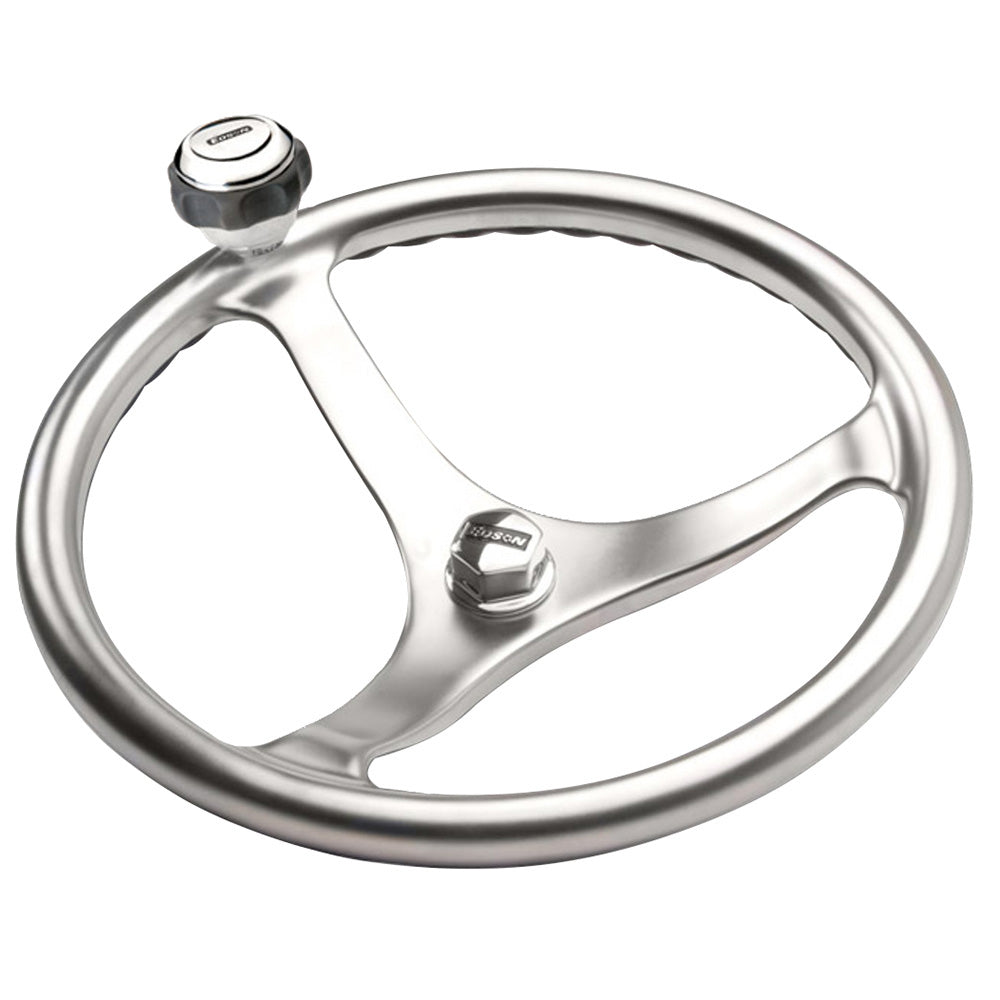 Edson - ComfortGrip 14.5" PowerWheel - with Knob & Nut, Satin Finish Stainless Steel