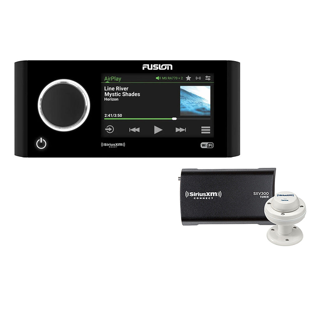 Fusion - Apollo Touchscreen Stereo - AM/FM/BT/SiriusXM, with SiriusXM SXV300 Connect Tuner & Marine/RV Antenna