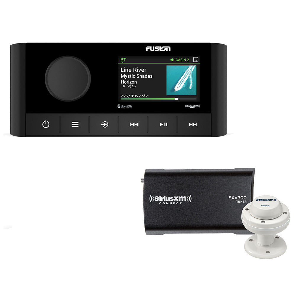 Fusion - 2-Zone USB Stereo - with SiriusXM SXV300 Connect Tuner & Marine/RV Antenna
