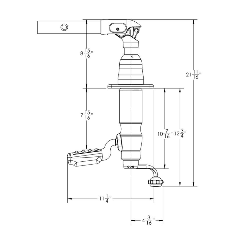 TACO Marine Grand Slam 380XL Outrigger Mount, For Hard Tops up to 4-1/2 in Thick, Offset Handle, SS316, Anodized Aluminum, 12 Locking Positions, Pair
