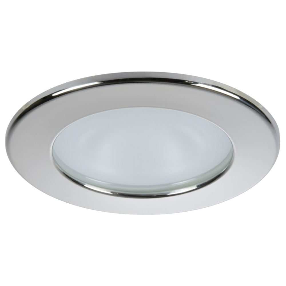 Quick Marine - Kai XP Downlight LED - 6W, IP66, Spring Mounted, Round Stainless Bezel, Round Warm White Light