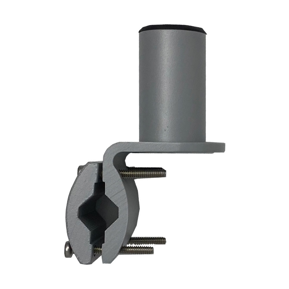 TACO Marine ShadeFin Mini Rail Mount, 6061 Aluminum, Type-304 SS Screws, Misty Silver Finish