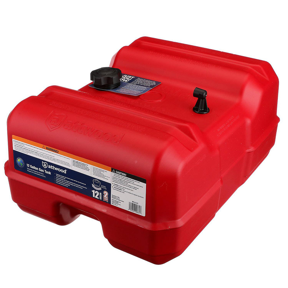 Attwood Marine Low Profile Portable Fuel Tank, 12 gal, 1/4 in NPT, EPA/CARB, 24 x 18 x 11.61 in