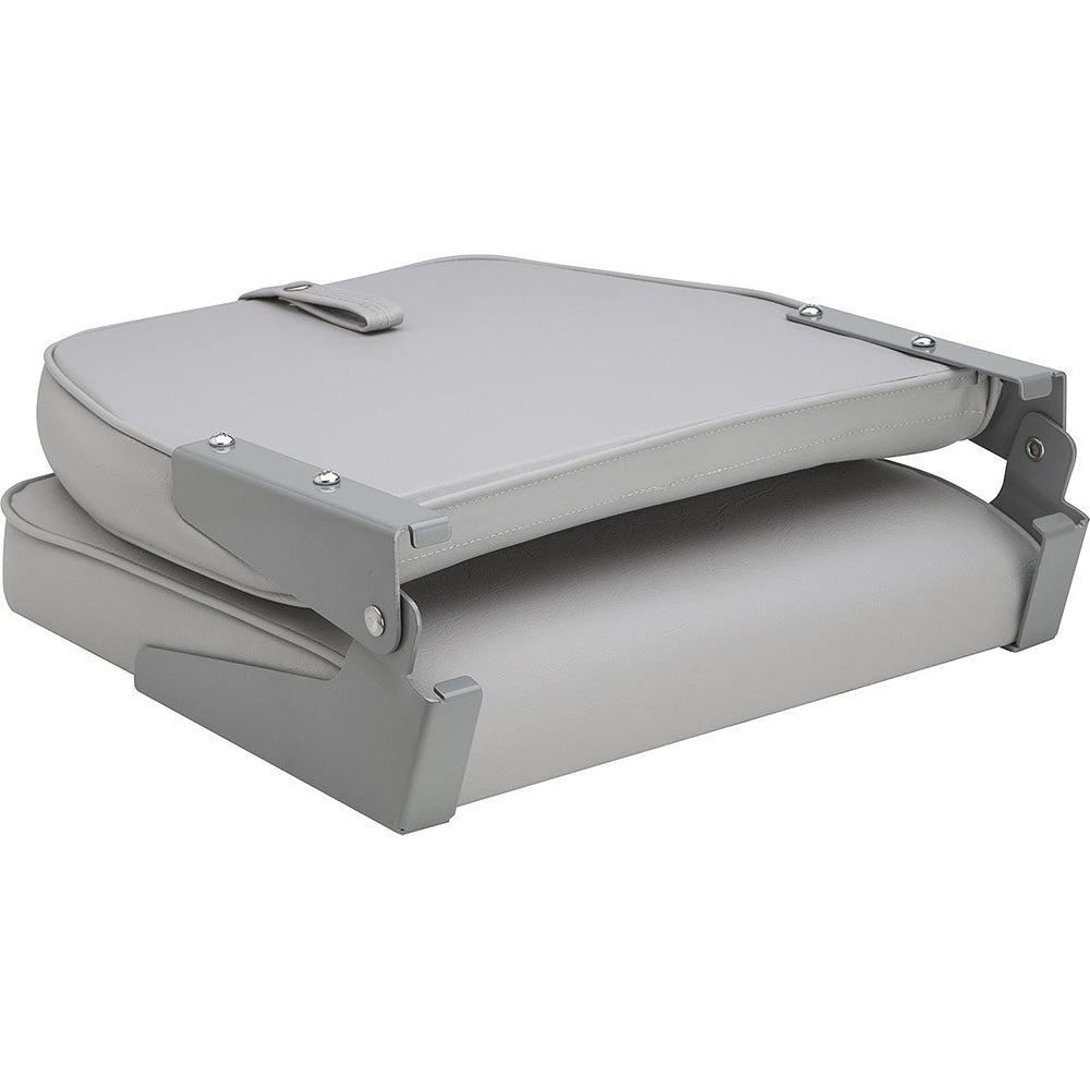 Attwood Marine Swivl-Eze Low Back Padded Flip Seat, 15 x 16 x 16 in, ABYC B, UV and Mildew-Resistant Vinyl