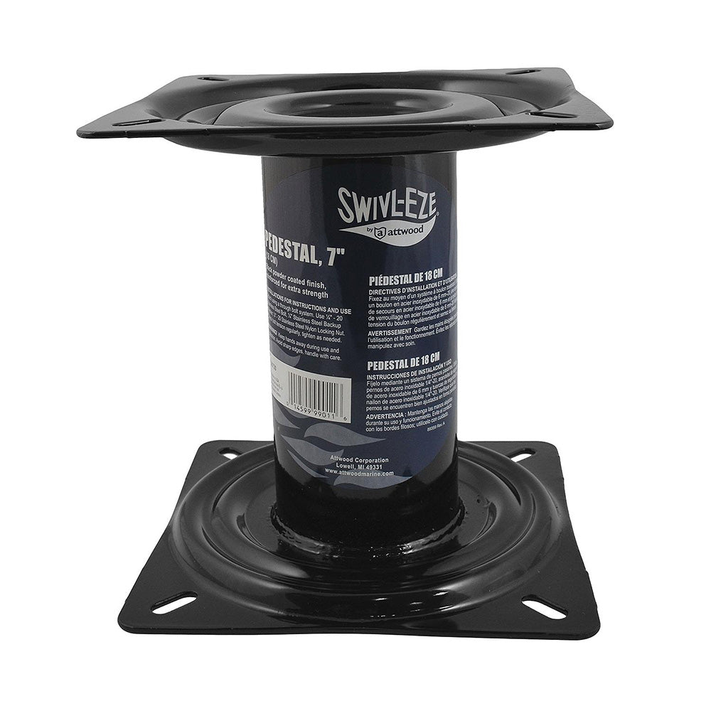 Attwood Marine Swivl-Eze Boat Seat Pedestal, Black Powder-Coated Finish, Reinforced Construction