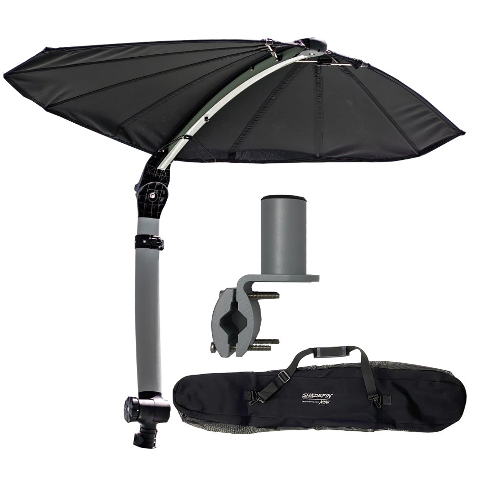 TACO Marine ShadeFin Mini Boat Shade Kit, Round Rail Mount, 60 in x 38 in Coverage, 36-52 in Height, UPF 50+