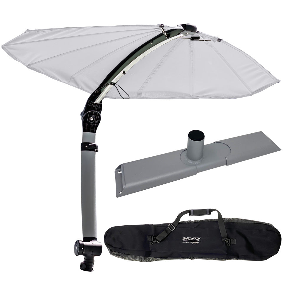 TACO Marine ShadeFin Mini Boat Sun Shade Kit, Kayak Mount, Carry Bag, 60 x 38 in Coverage, 36-52 in Height, WeatherMAX 3D, UPF 50+