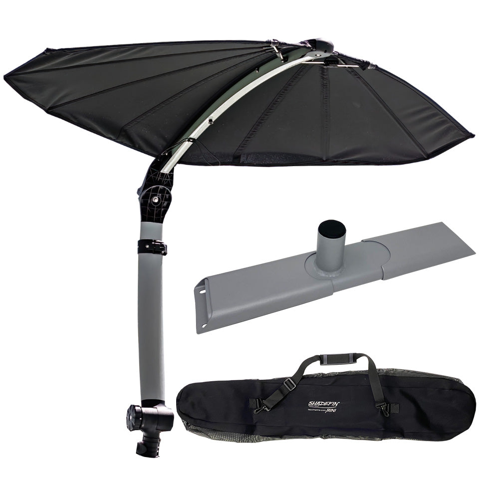 TACO Marine ShadeFin Mini Boat Sun Shade Kit, Kayak Mount, Carry Bag, 60 x 38 in Coverage, 36-52 in Height, WeatherMAX 3D, UPF 50+