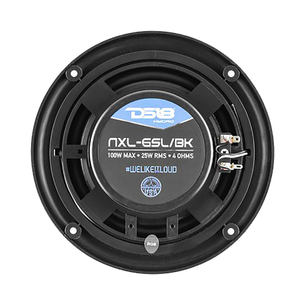 DS18 - HYDRO 6.5" 2-Way Marine Slim Speakers - RGB LED Lighting, 100W