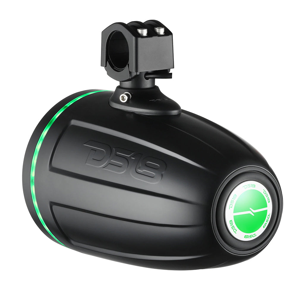 DS18 - 8" Neodymium Marine Towers - With Built-in Passive Radiator, 1" Driver RGB LED Light, Black