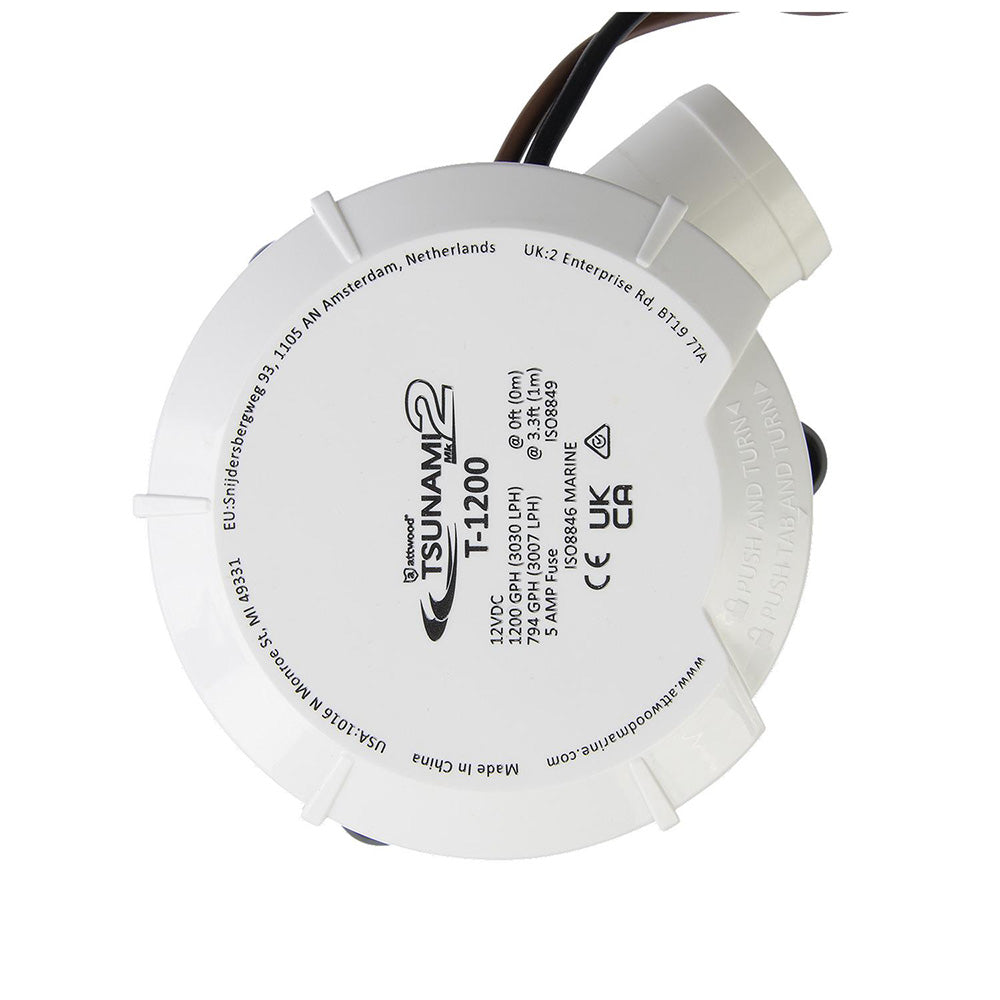 Attwood Marine Tsunami MK2 Manual Bilge Pump, X-Air Impeller, 90° Rotatable Outlet