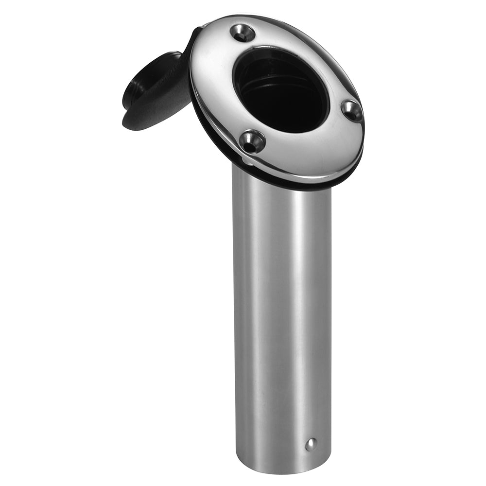 Attwood Marine Standard Series Flush Mount Rod Holder, 2 in Diameter, 7.5 in Length, Polished SS316