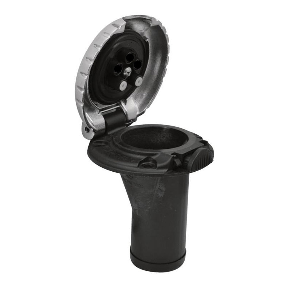 Attwood Marine Deck Fill for Pressure Relief Systems, 1-1/2 in Fill Hose, 5/8 in Vent Hose, 1 psi, 4-18 GPM