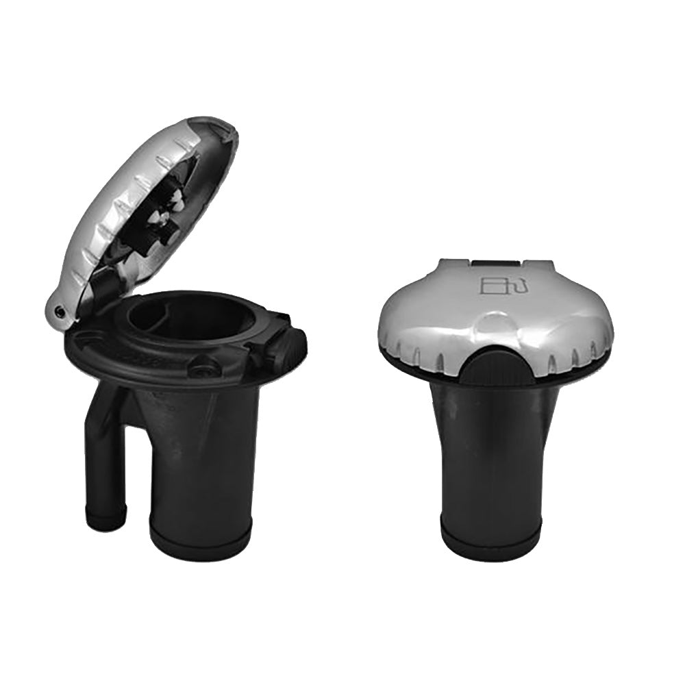 Attwood Marine Deck Fill for Pressure Relief Systems, 1-1/2 in Fill Hose, 5/8 in Vent Hose, 1 psi, 4-18 GPM