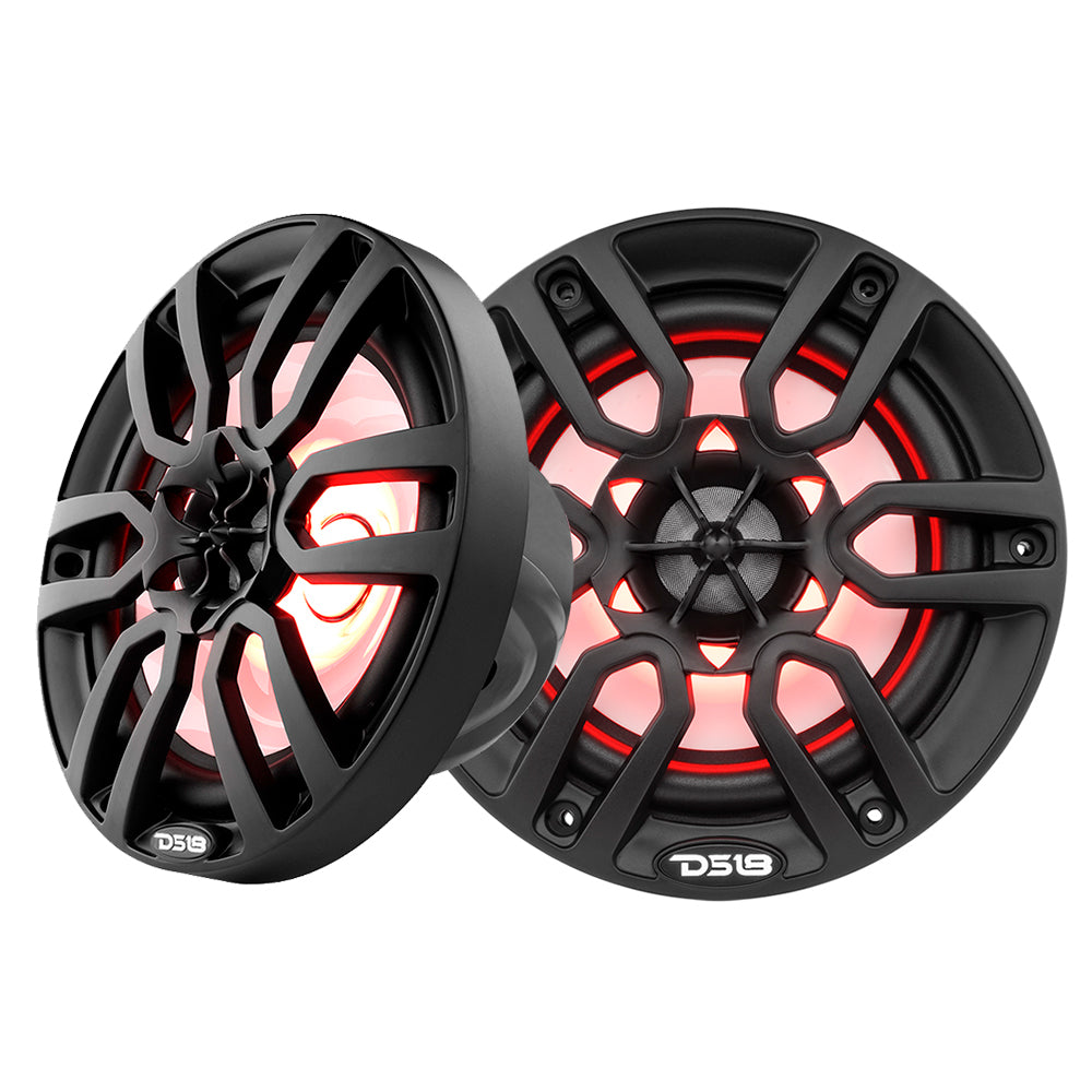 DS18 - HYDRO 6.5" 2-Way Marine Speakers - With RGB LED Lights