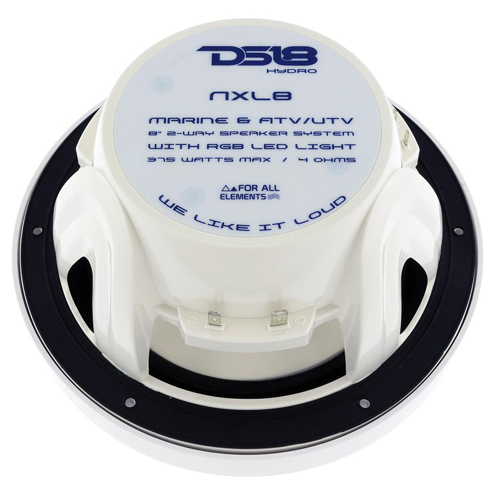 DS18 - HYDRO 8" 2-Way Marine Speakers - With RGB LED Lights