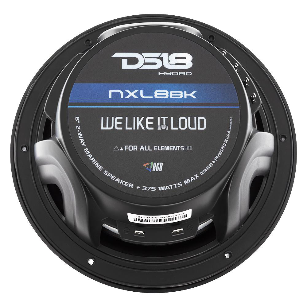 DS18 - HYDRO 8" 2-Way Marine Speakers - With RGB LED Lights