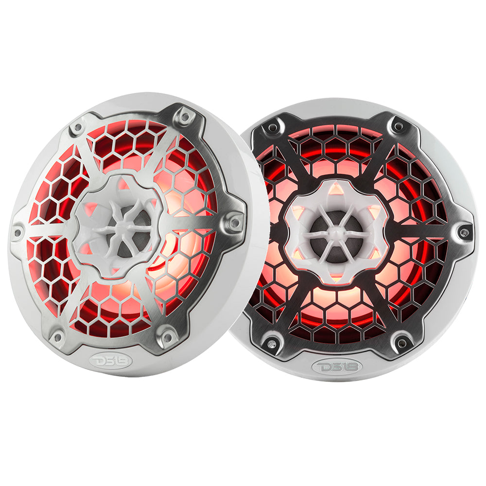 DS18 - New Edition HYDRO 6.5" 2-Way Marine Speakers - With RGB LED Lighting, 300W