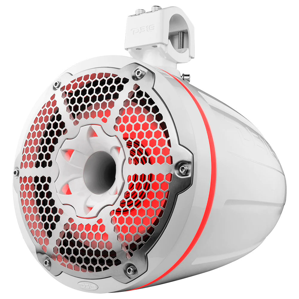 DS18 - HYDRO 10" Neodymium Marine Towers - With Built-In Passive Radiator, 1" Driver RGB LED Lights, 900W
