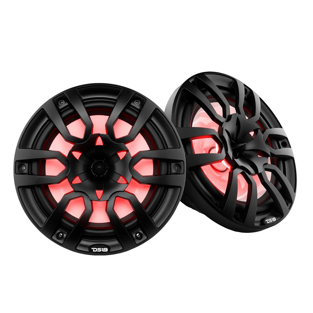 DS18 - HYDRO 10" 2-Way Marine Speakers - With Bullet Tweeter Integrated RGB LED Lights