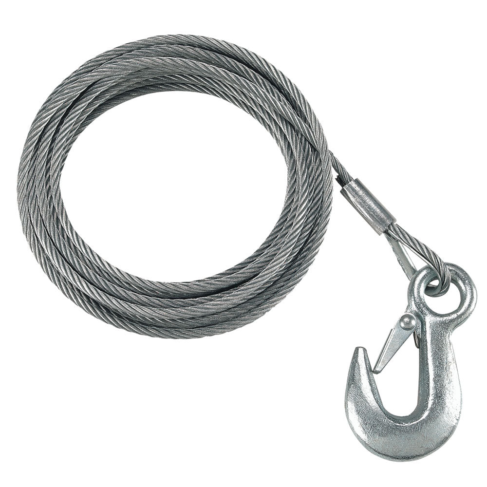 Fulton - Galvanized Winch Cable and Hook - Breaking Strength, 5,600 lbs, 7/32" x 50'