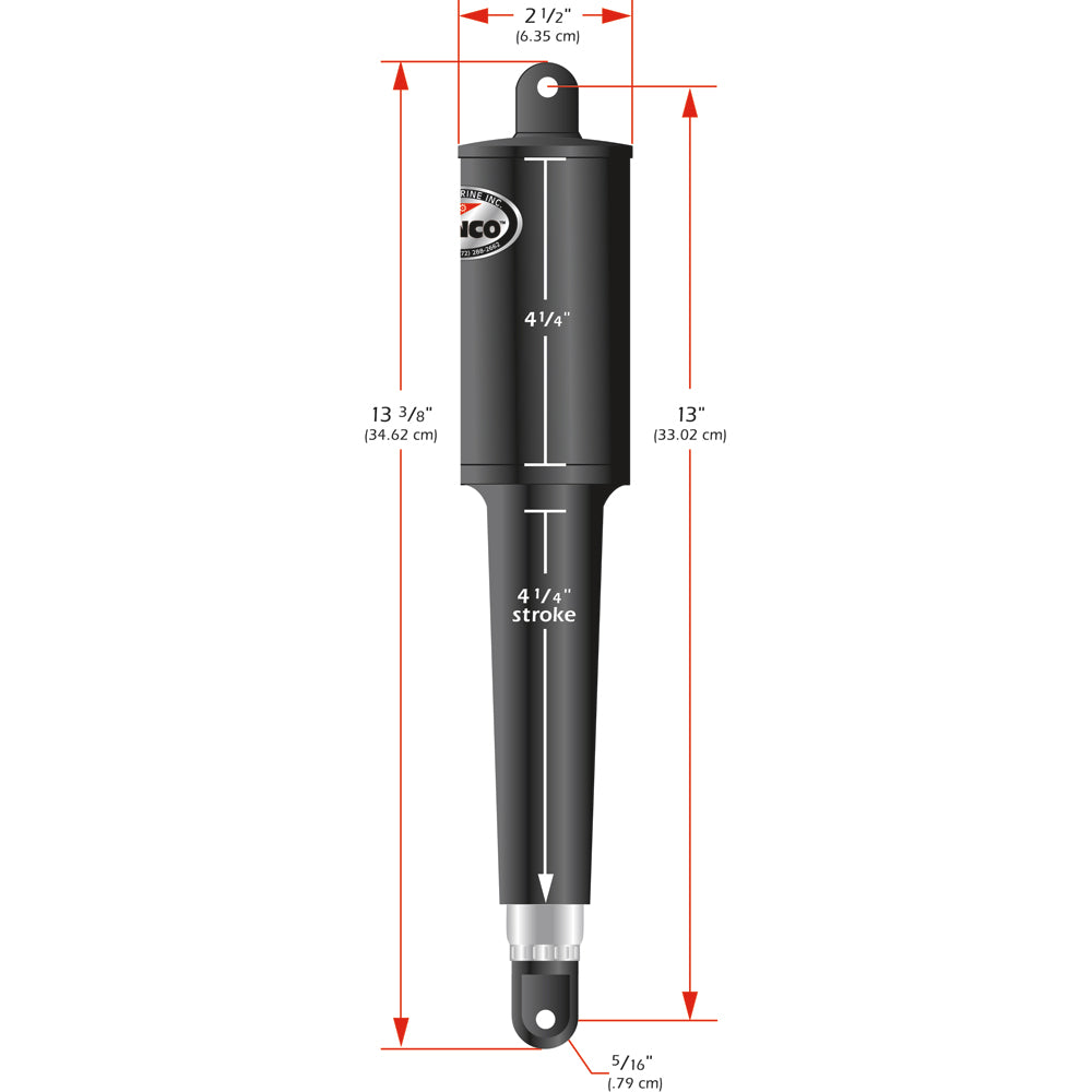 Lenco - 102 Series Standard Actuator - 12V - 4-1/4" Stroke