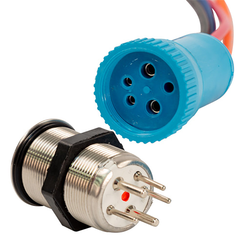 Bluewater - Button Switch - Off/On Contact - Blue/Red LED - 1' Lead