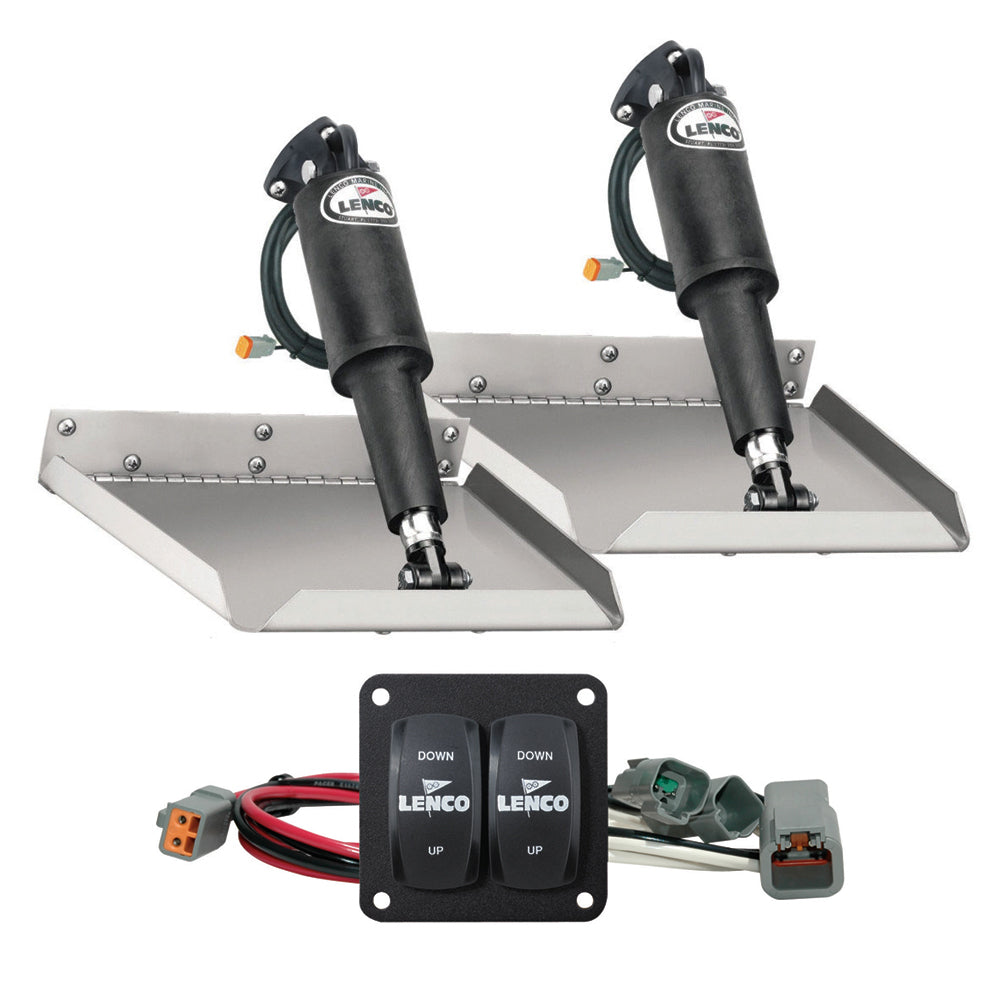 Lenco Marine - 12" x 12" Edge Mount Trim Tab Kit - With Double Rocker Switch Kit