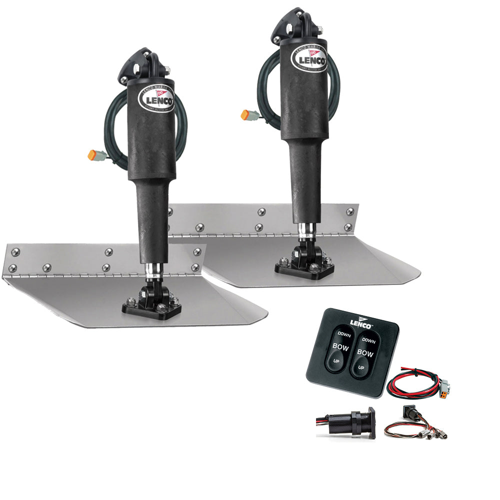 Lenco Marine - 9" x 12" Standard Trim Tab Kit - With Standard Integrated Switch Kit 12V