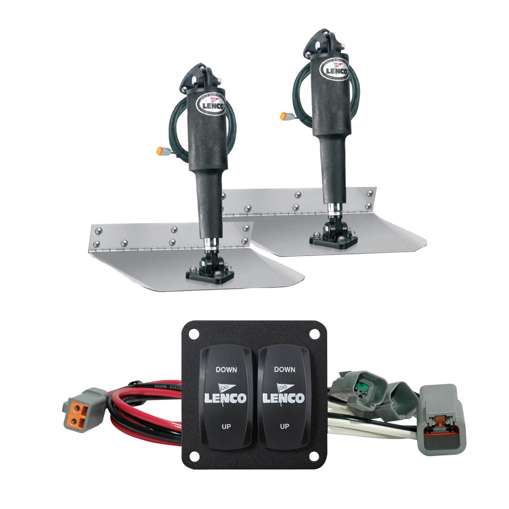 Lenco Marine - 12" x 12" Edge Mount Trim Tab Kit - With Double Rocker Switch Kit