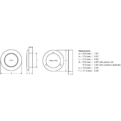Hella Marine 0500 Series Slimline Round LED Courtesy Light, IP67